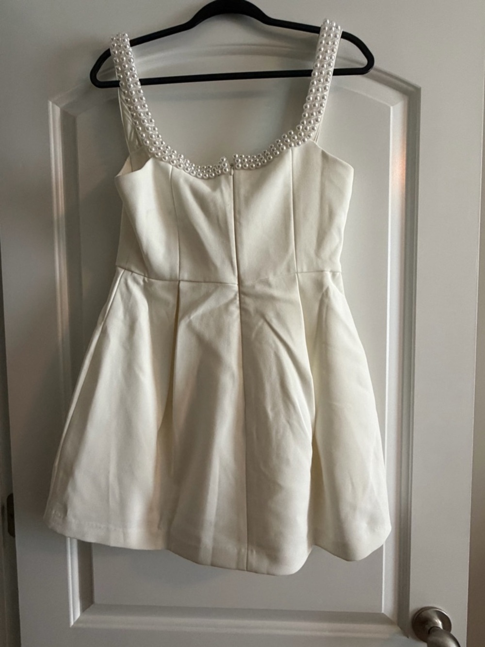 Odd Muse Pearl-Trim Ivory Mini Dress - Picture 3 of 4